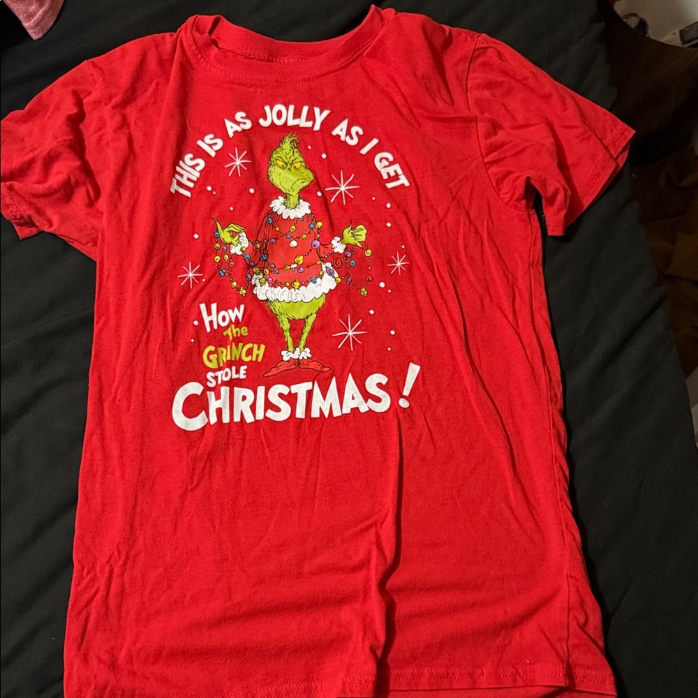 Dr. Seuss Red Grinch Christmas Kids Tee
